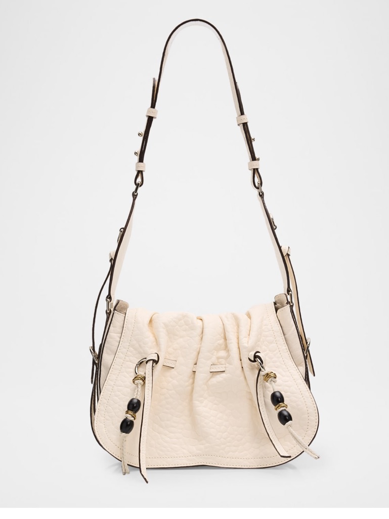 Isabel Marant Bolton Ruched Flap Leather Shoulder Bag